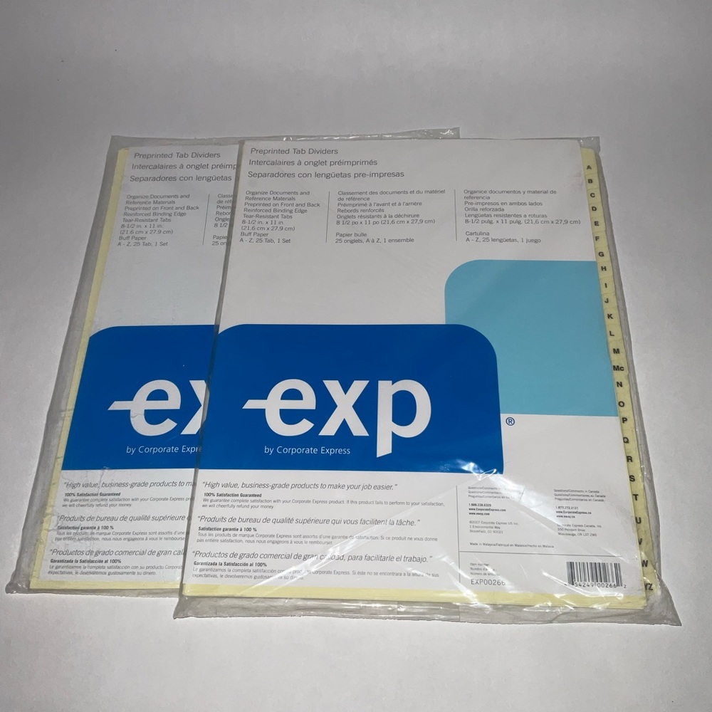 Corporate Express - Preprinted Tab Dividers A-Z (25 Tab) # EXP00266